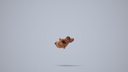 3D scanned man pool sport, photorealistic archviz people for Enscape and SketchUp, three-quarter front view render