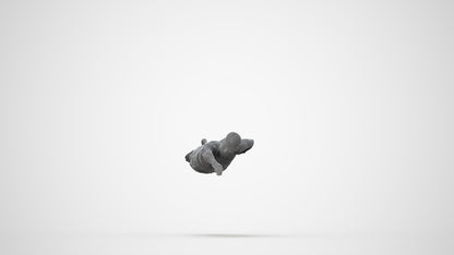 3D scanned man pool sport, photorealistic archviz people for Enscape and SketchUp, wireframe three-quarter back view