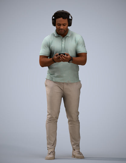 3D people model man casual standing, scanned human for 3ds Max rendering
