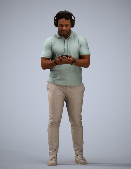 3D people model man casual standing, scanned human for 3ds Max rendering