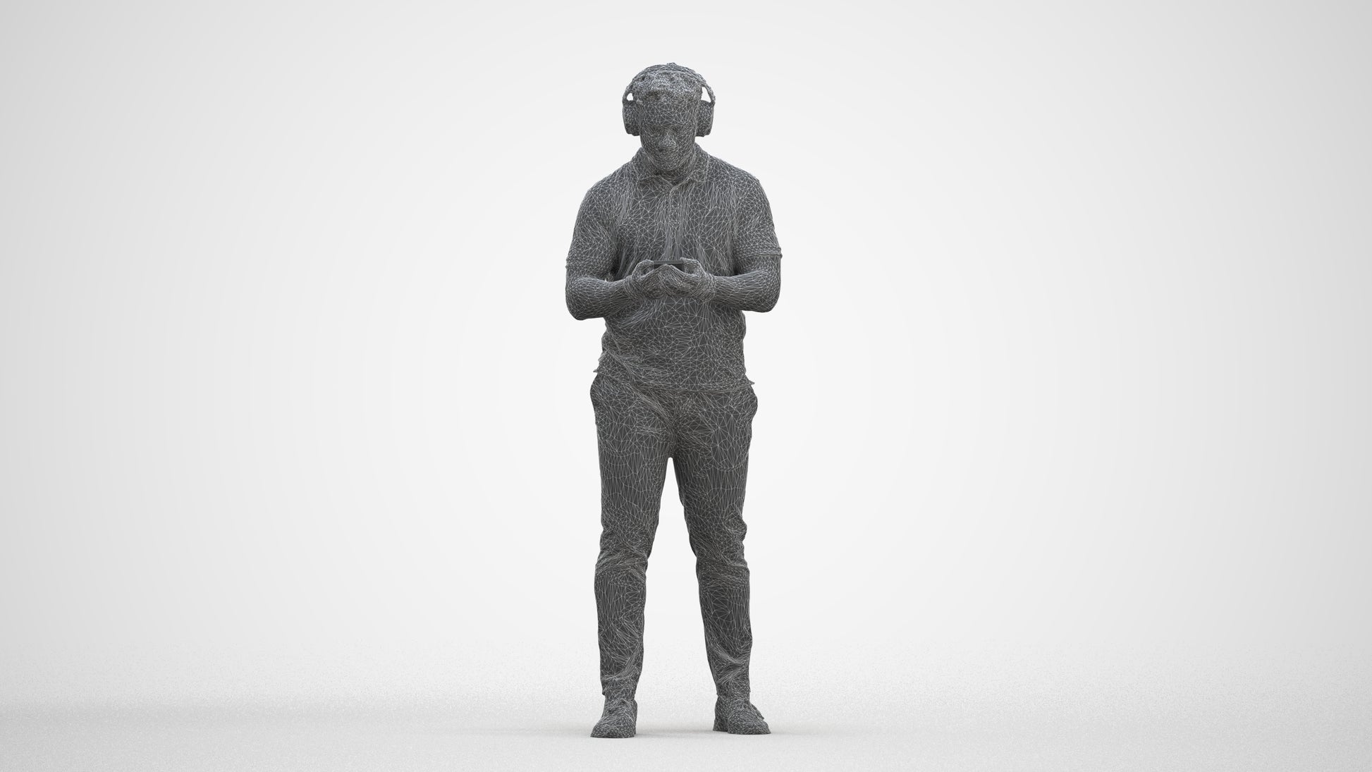3D people model man casual standing, scanned human for 3ds Max rendering, square thumbnail