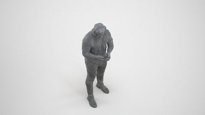 3D people model man casual standing, scanned human for 3ds Max rendering, wireframe back view