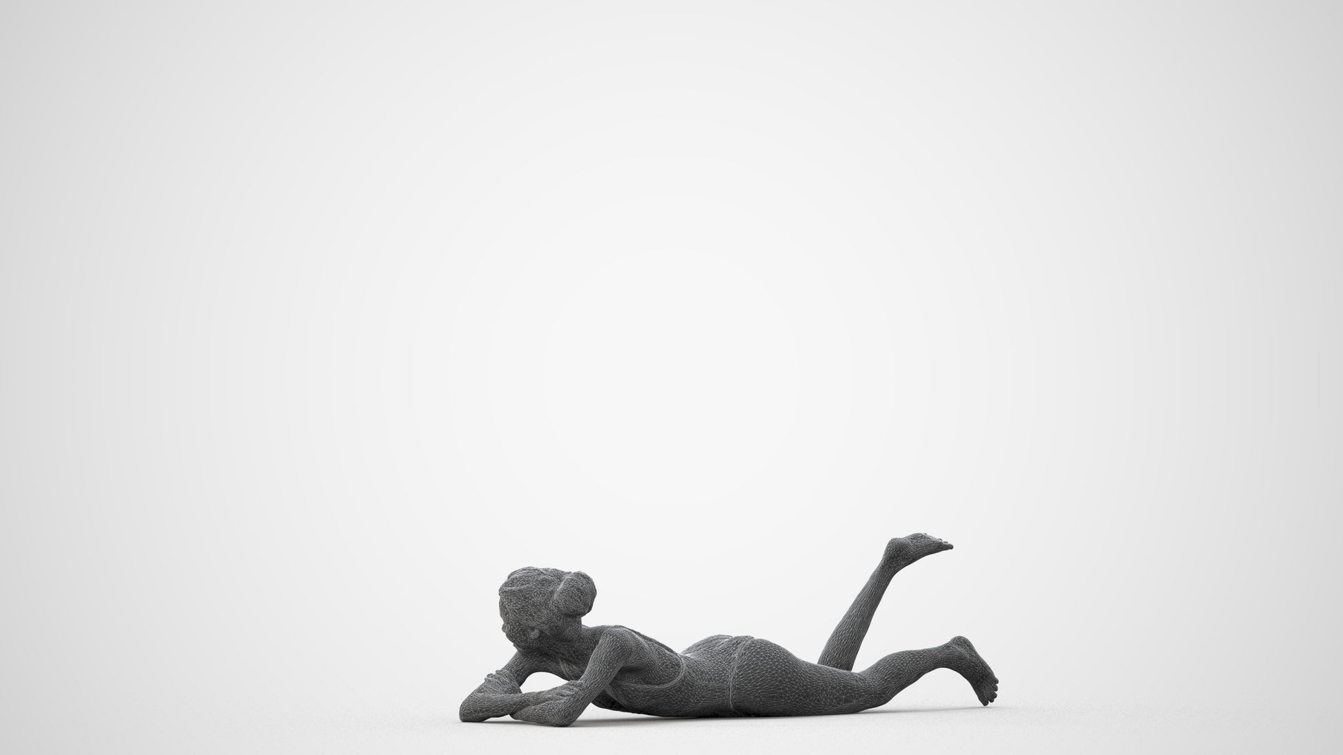 3D human model woman casual pool, photogrammetry scanned person for archviz, square thumbnail