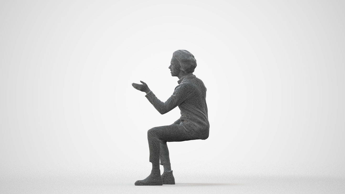 realistic 3D people man business sitting, render-ready for V-Ray and Corona, FBX OBJ, square thumbnail