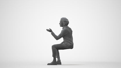 realistic 3D people man business sitting, render-ready for V-Ray and Corona, FBX OBJ, square thumbnail