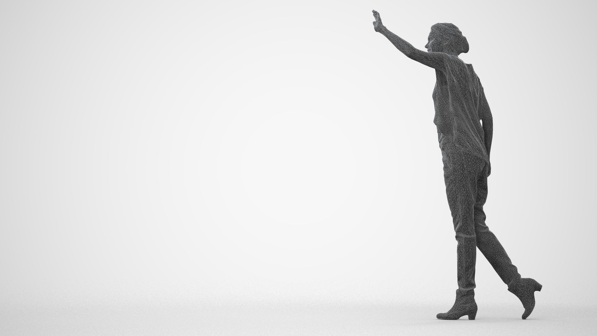 3D scanned woman standing casual, photorealistic archviz people for Enscape and SketchUp, square thumbnail