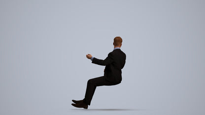 3D people model man business driving, scanned human for 3ds Max rendering, front view render