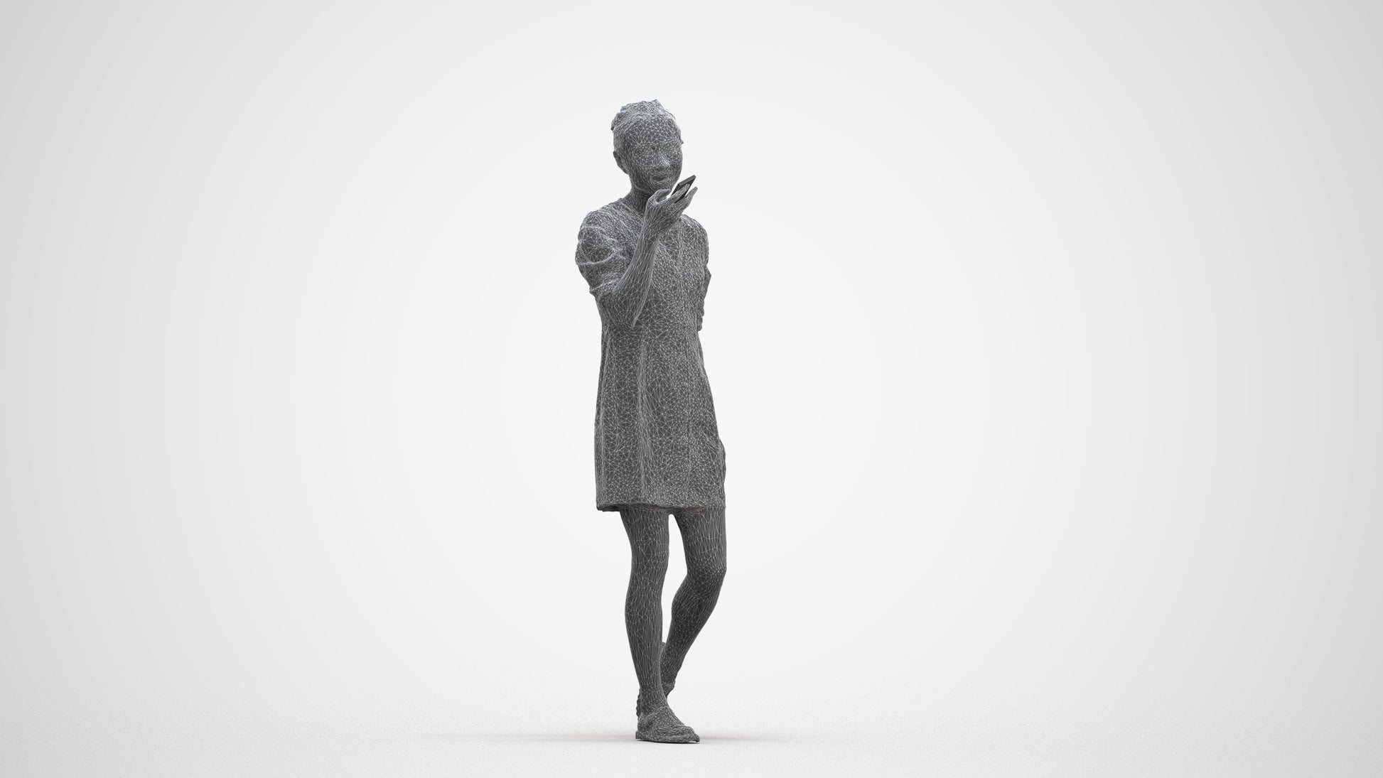 3D scanned woman walking business, photorealistic archviz people for Enscape and SketchUp, square thumbnail