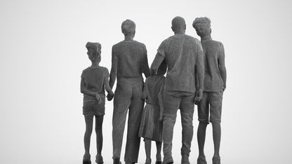 realistic 3D girl casual kids, scanned archviz people for Blender and 3ds Max, wireframe top-down view