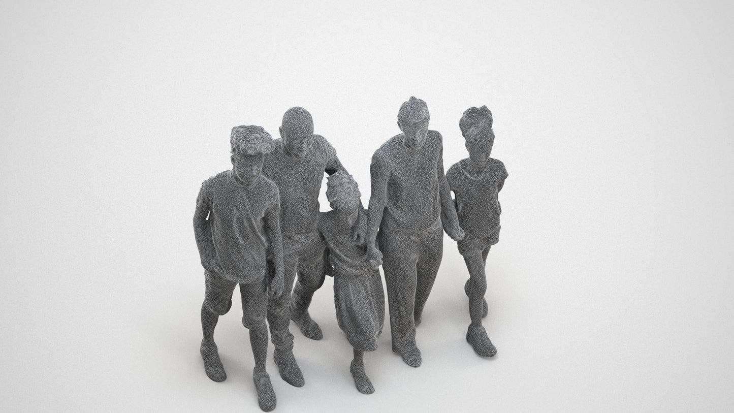 realistic 3D girl casual kids, scanned archviz people for Blender and 3ds Max, UV texture map