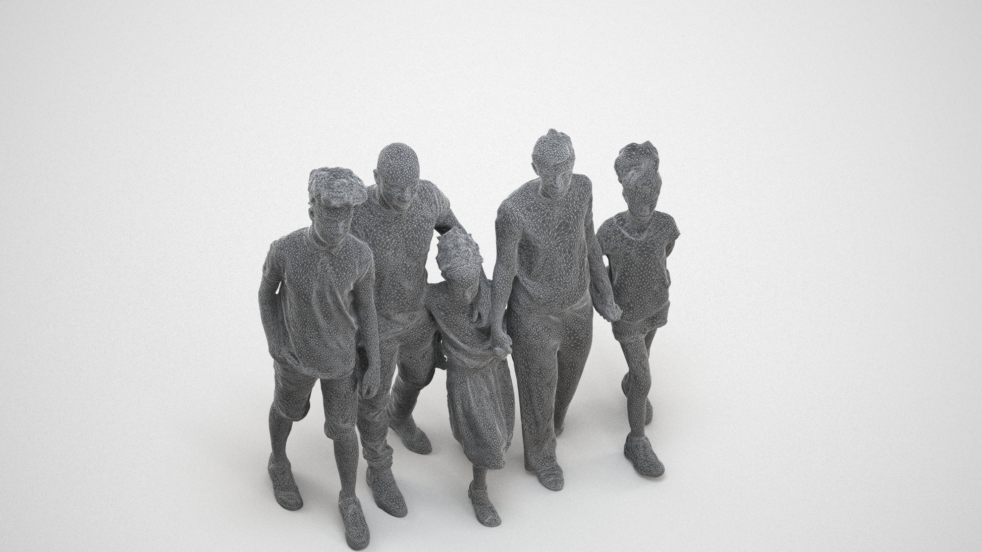 realistic 3D girl casual kids, scanned archviz people for Blender and 3ds Max, UV texture map