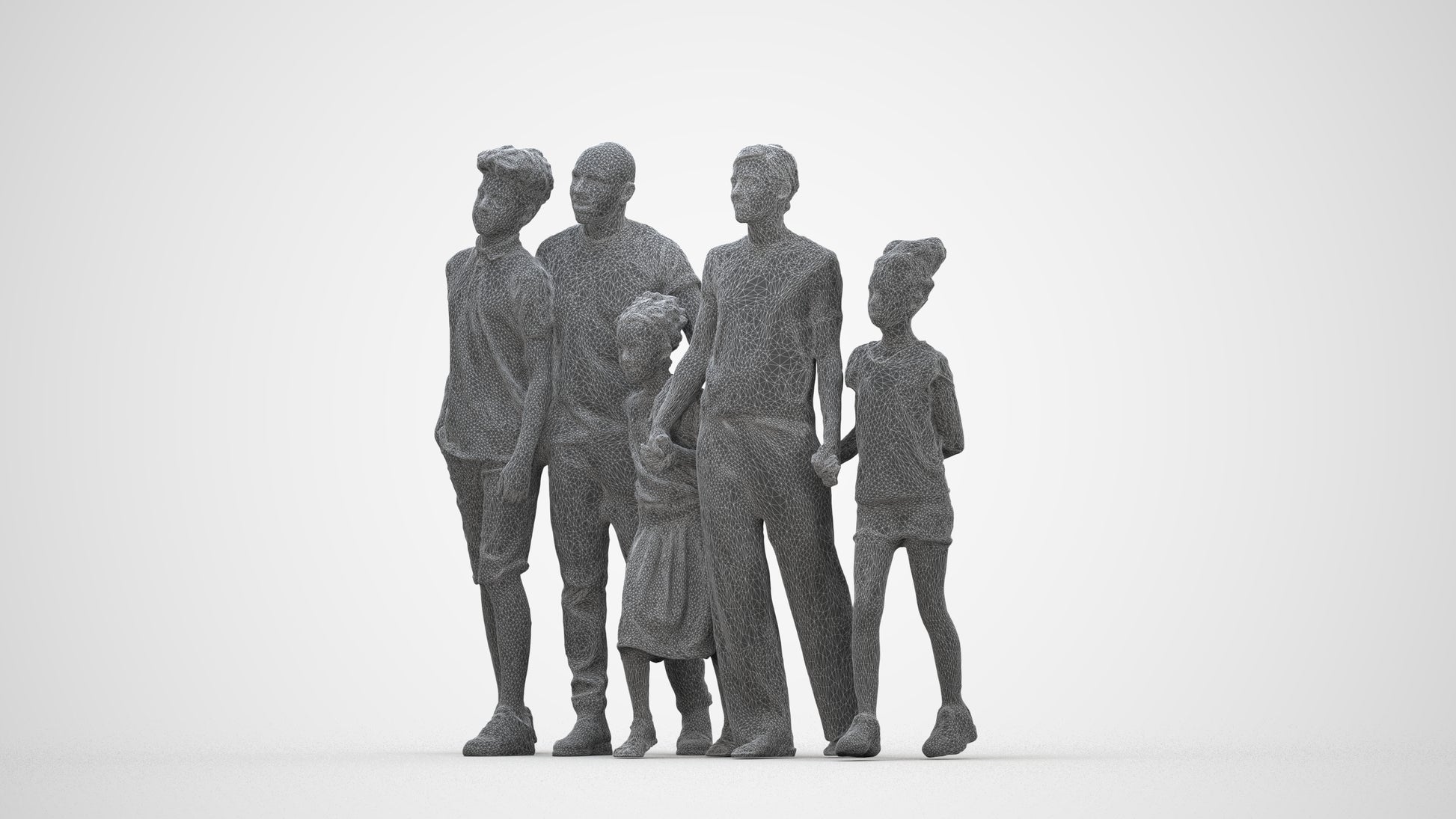 realistic 3D girl casual kids, scanned archviz people for Blender and 3ds Max, detail view 17