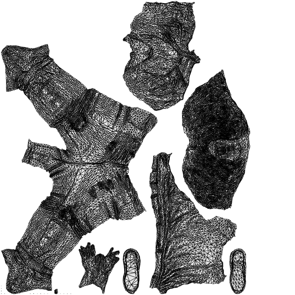 3D people model woman casual walking, scanned human for 3ds Max rendering, wireframe top-down view