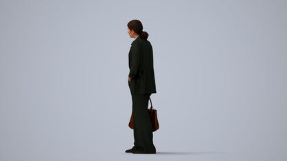 3D scanned woman business, photorealistic archviz people for Enscape and SketchUp, front view render