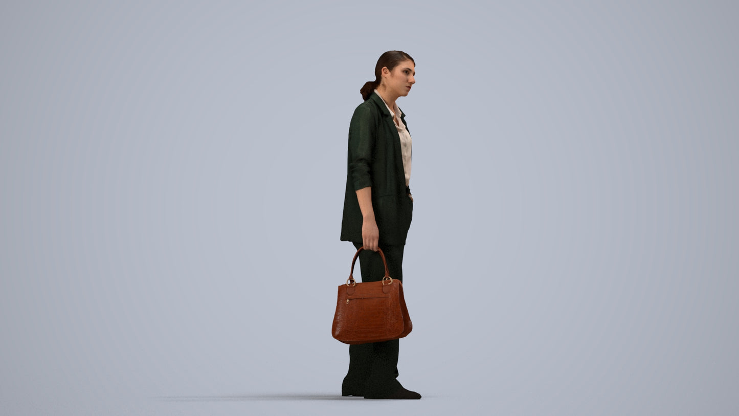 3D scanned woman business, photorealistic archviz people for Enscape and SketchUp, back view render