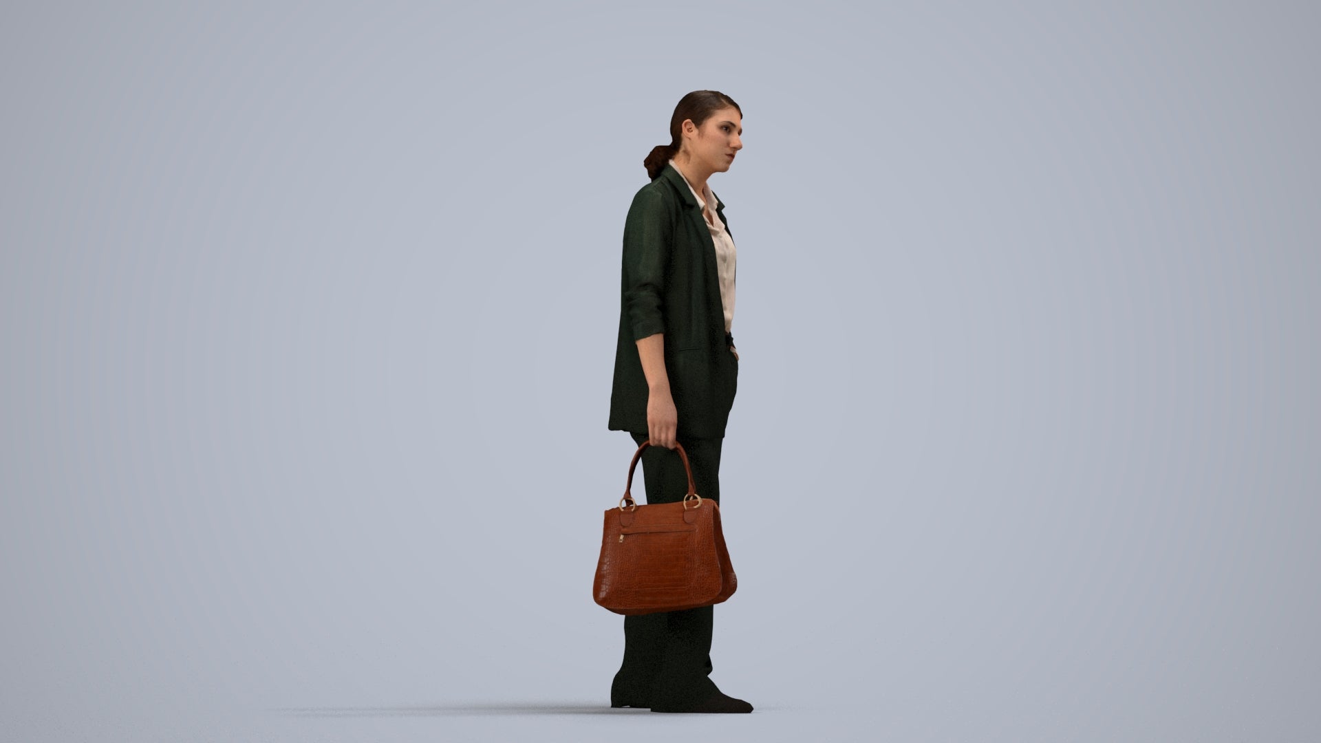 3D scanned woman business, photorealistic archviz people for Enscape and SketchUp, back view render