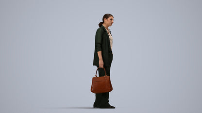 3D scanned woman business, photorealistic archviz people for Enscape and SketchUp, back view render