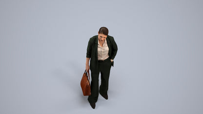 3D scanned woman business, photorealistic archviz people for Enscape and SketchUp, top-down view render