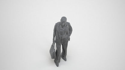 3D scanned woman business, photorealistic archviz people for Enscape and SketchUp, wireframe top-down view