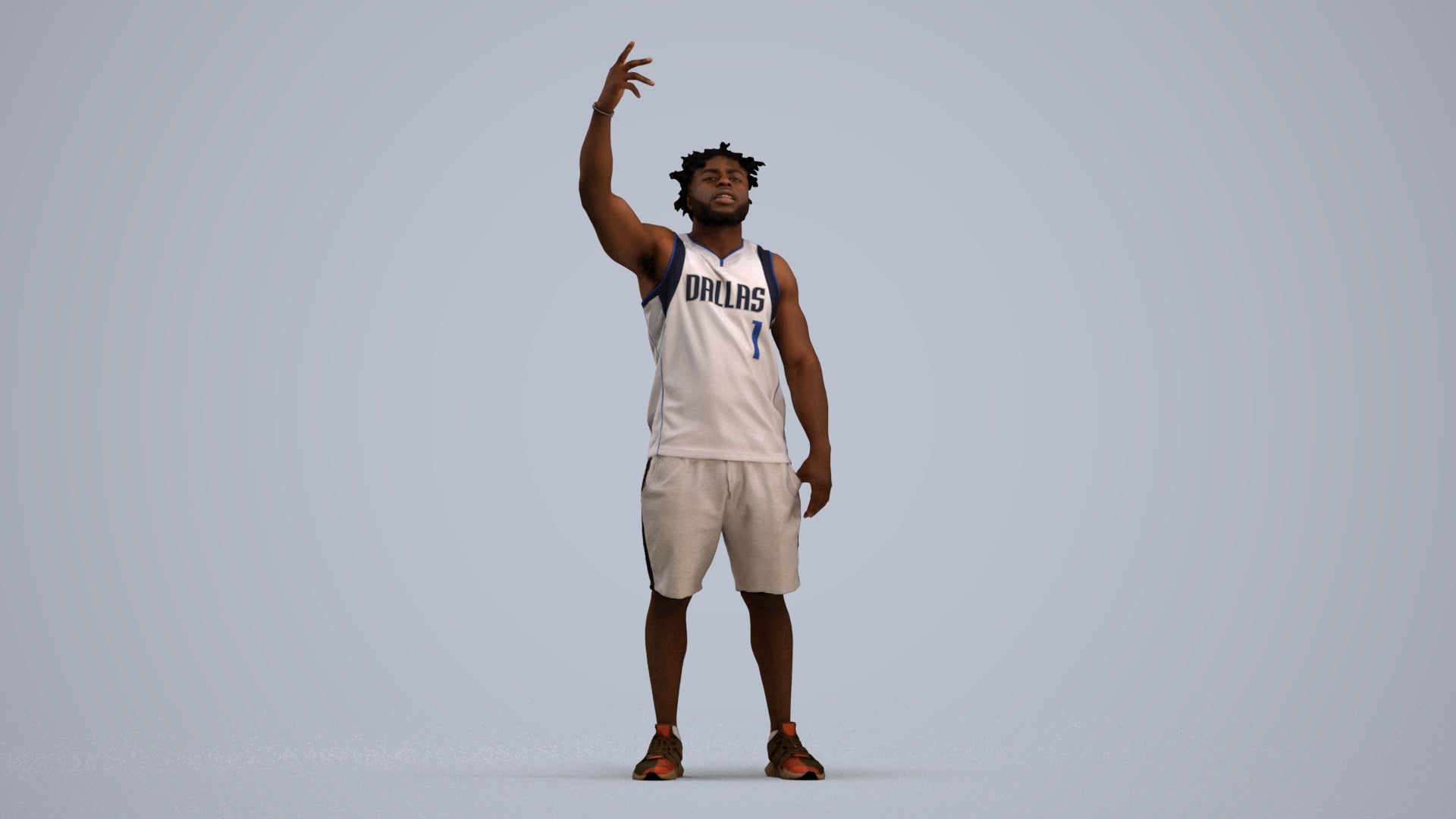 scanned 3D man sport, photogrammetry people for Enscape and V-Ray, three-quarter view render