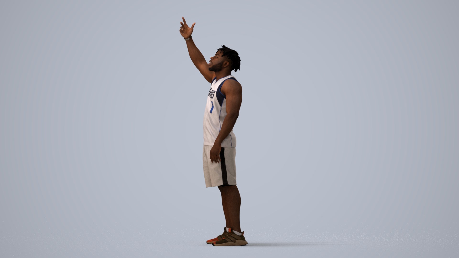 scanned 3D man sport, photogrammetry people for Enscape and V-Ray, front view render
