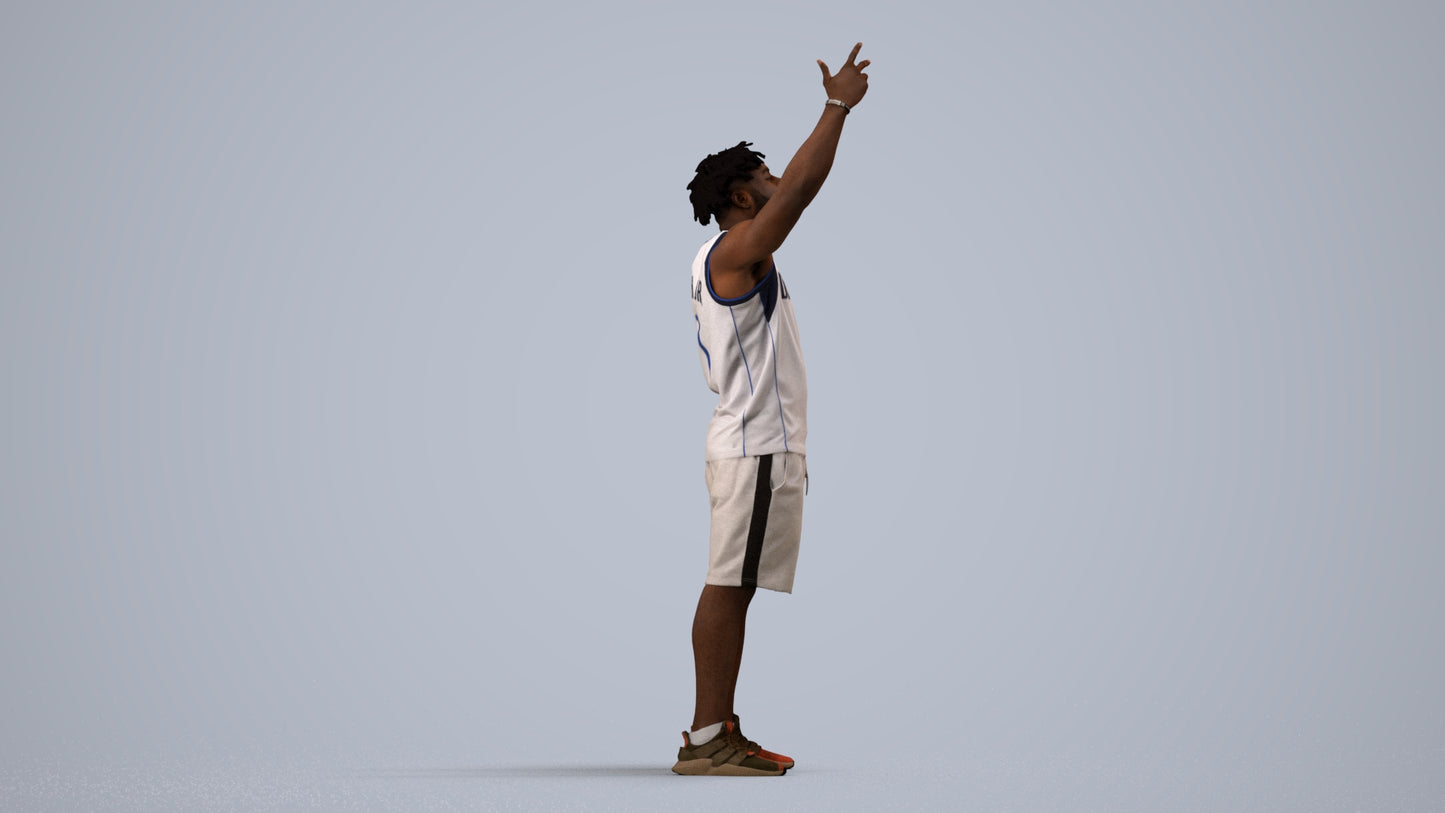 scanned 3D man sport, photogrammetry people for Enscape and V-Ray, back view render