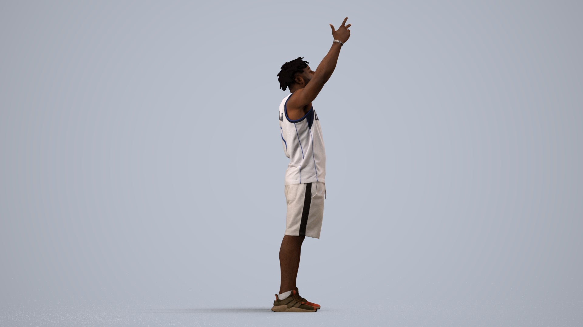 scanned 3D man sport, photogrammetry people for Enscape and V-Ray, back view render