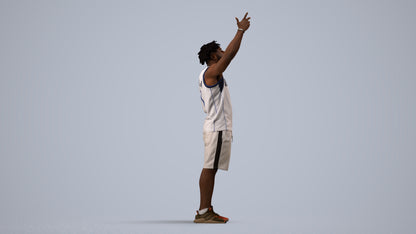 scanned 3D man sport, photogrammetry people for Enscape and V-Ray, back view render