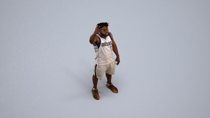 scanned 3D man sport, photogrammetry people for Enscape and V-Ray, top-down view render
