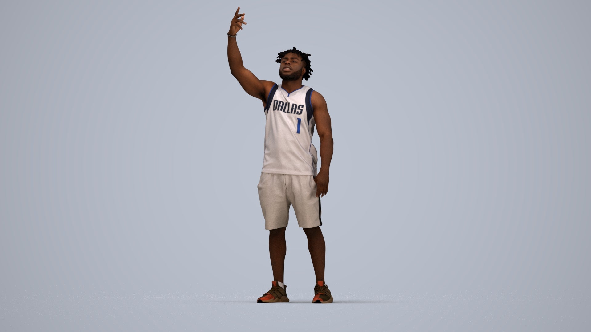 scanned 3D man sport, photogrammetry people for Enscape and V-Ray, three-quarter front view render