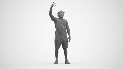 scanned 3D man sport, photogrammetry people for Enscape and V-Ray, wireframe front view