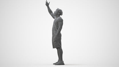 scanned 3D man sport, photogrammetry people for Enscape and V-Ray, wireframe side view