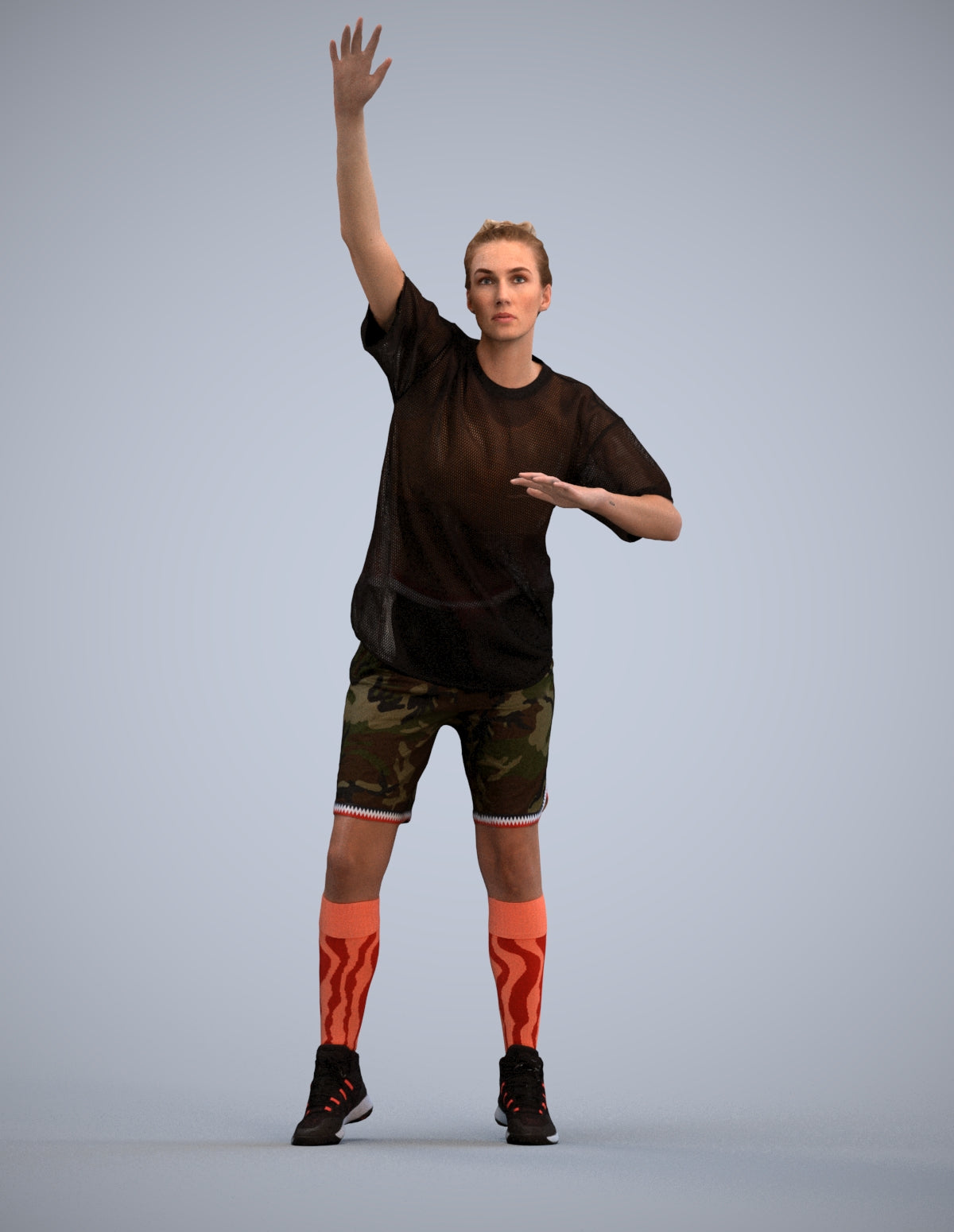 realistic 3D woman sport, scanned archviz people for Blender and 3ds Max