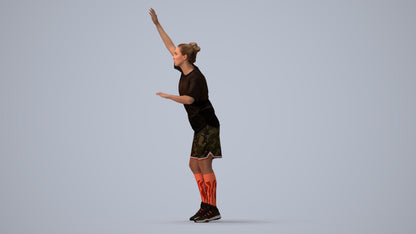 realistic 3D woman sport, scanned archviz people for Blender and 3ds Max, three-quarter view render