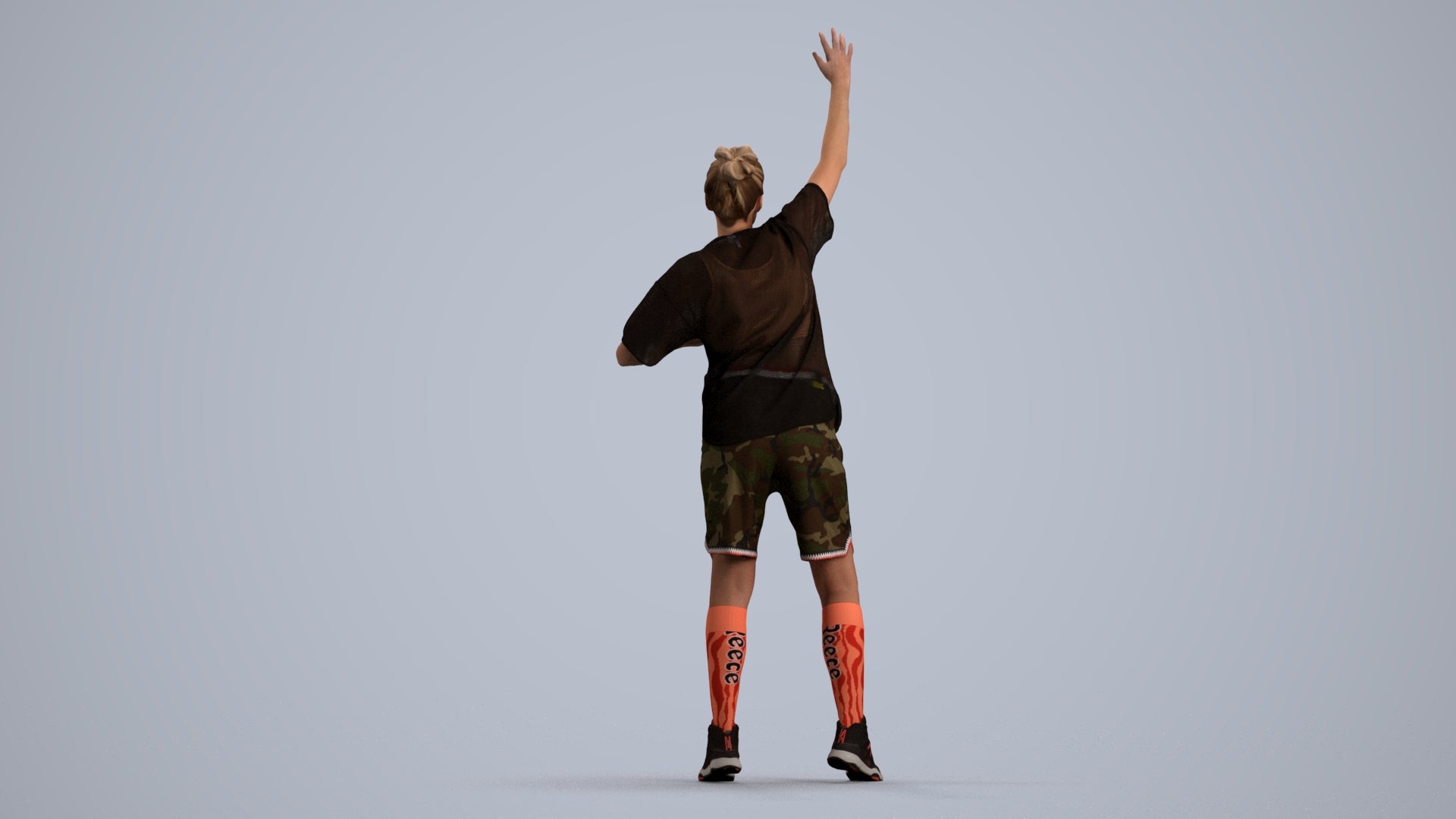 realistic 3D woman sport, scanned archviz people for Blender and 3ds Max, front view render