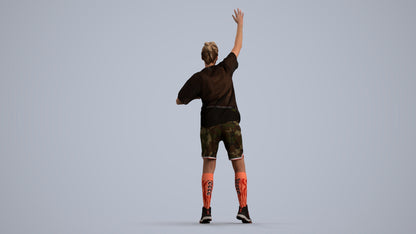 realistic 3D woman sport, scanned archviz people for Blender and 3ds Max, front view render