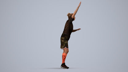 realistic 3D woman sport, scanned archviz people for Blender and 3ds Max, side view render