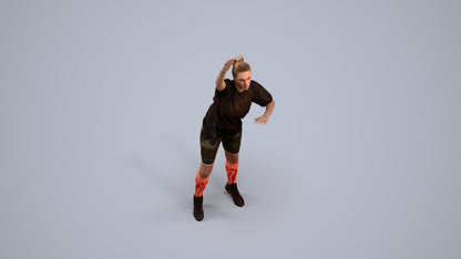 realistic 3D woman sport, scanned archviz people for Blender and 3ds Max, back view render