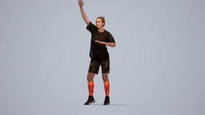 realistic 3D woman sport, scanned archviz people for Blender and 3ds Max, top-down view render
