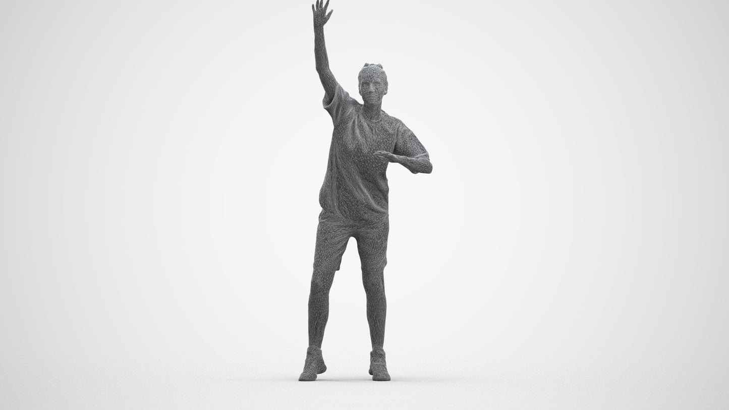 realistic 3D woman sport, scanned archviz people for Blender and 3ds Max, wireframe front view