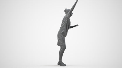 realistic 3D woman sport, scanned archviz people for Blender and 3ds Max, wireframe back view