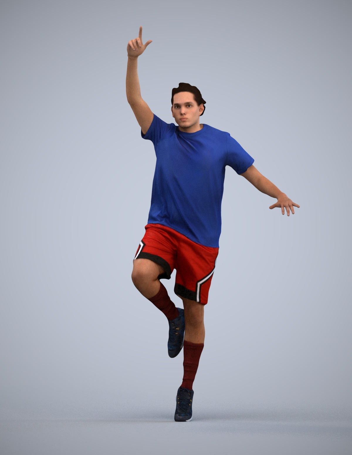 scanned 3D man sport, photogrammetry people for Enscape and V-Ray