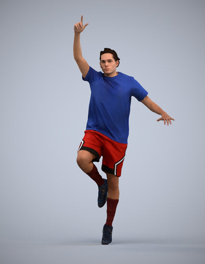 scanned 3D man sport, photogrammetry people for Enscape and V-Ray