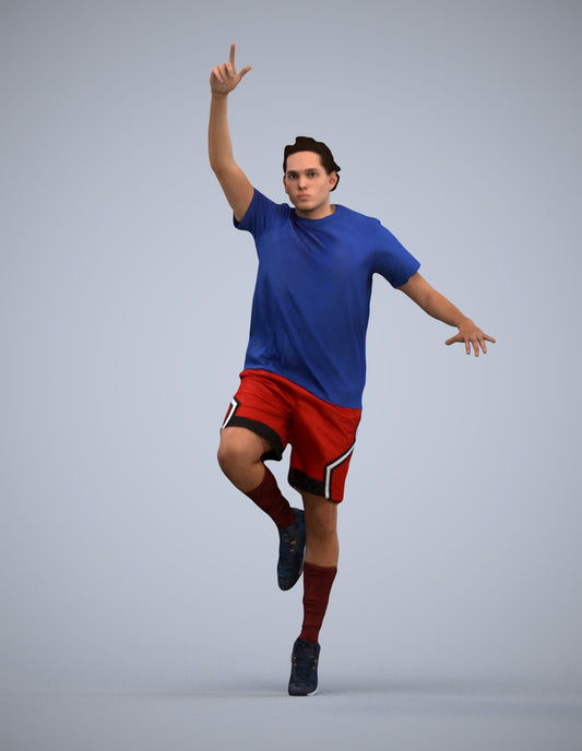 scanned 3D man sport, photogrammetry people for Enscape and V-Ray