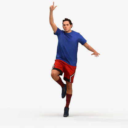 scanned 3D man sport, photogrammetry people for Enscape and V-Ray, three-quarter front view render