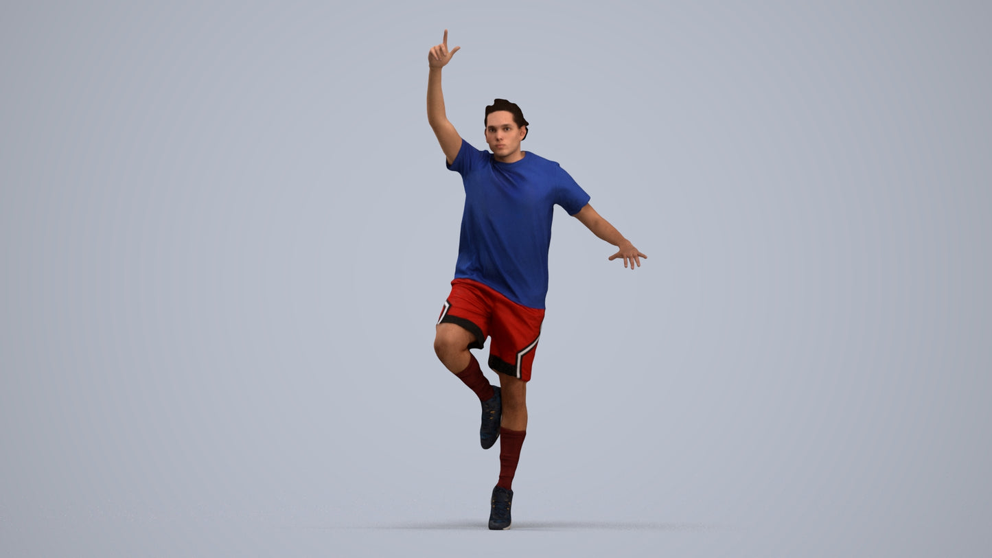 scanned 3D man sport, photogrammetry people for Enscape and V-Ray, standing pose render