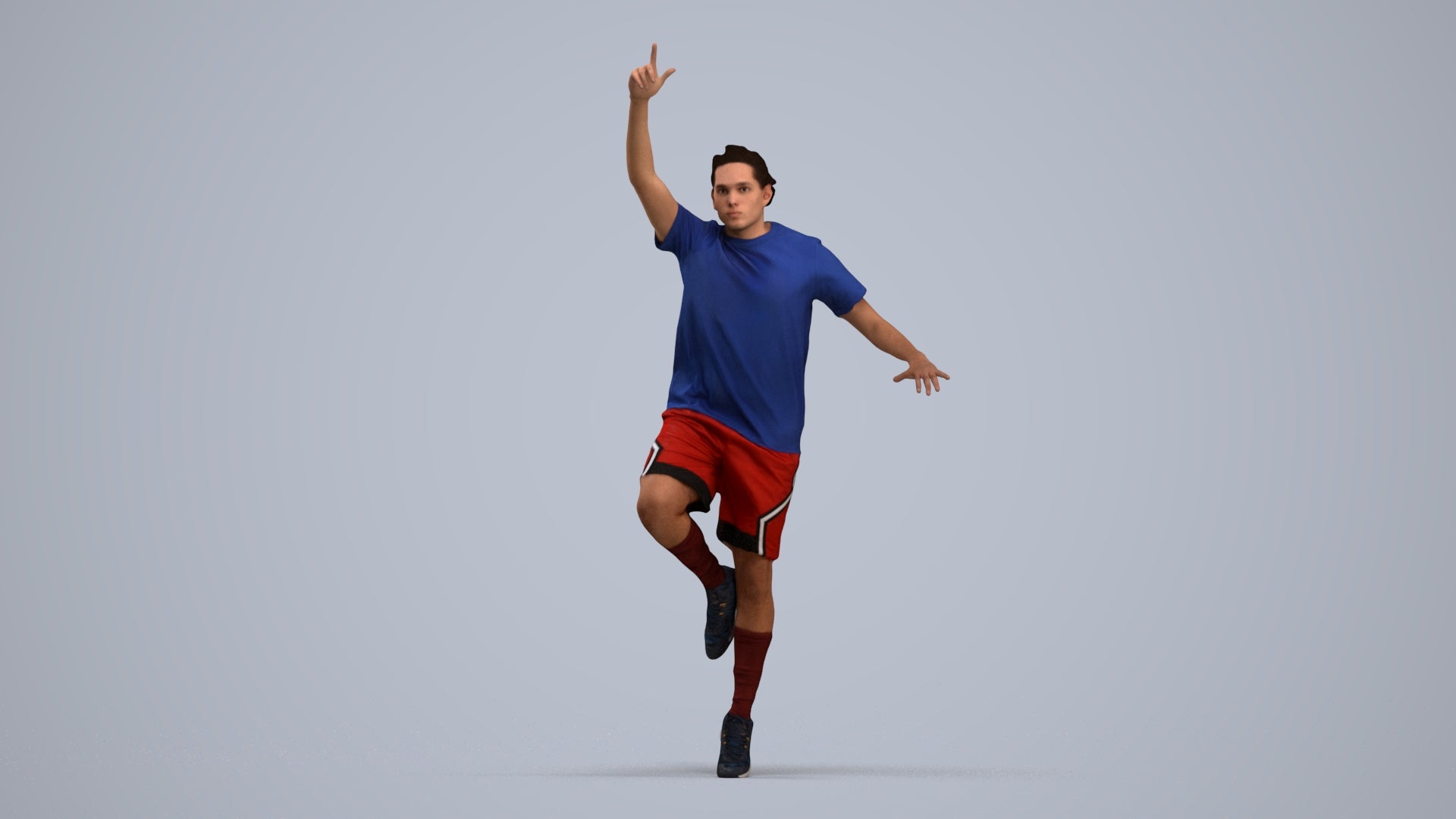 scanned 3D man sport, photogrammetry people for Enscape and V-Ray, standing pose render
