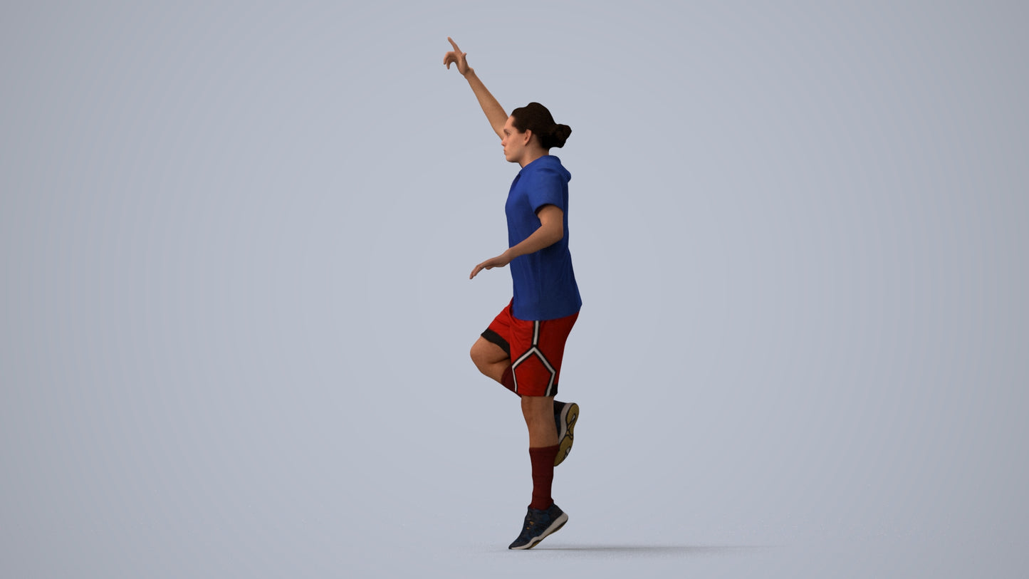 scanned 3D man sport, photogrammetry people for Enscape and V-Ray, three-quarter view render