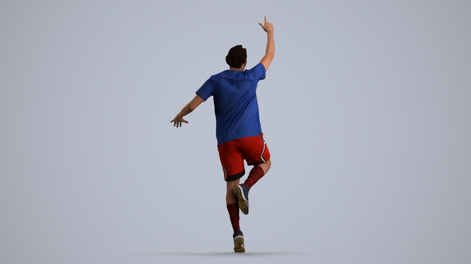 scanned 3D man sport, photogrammetry people for Enscape and V-Ray, front view render