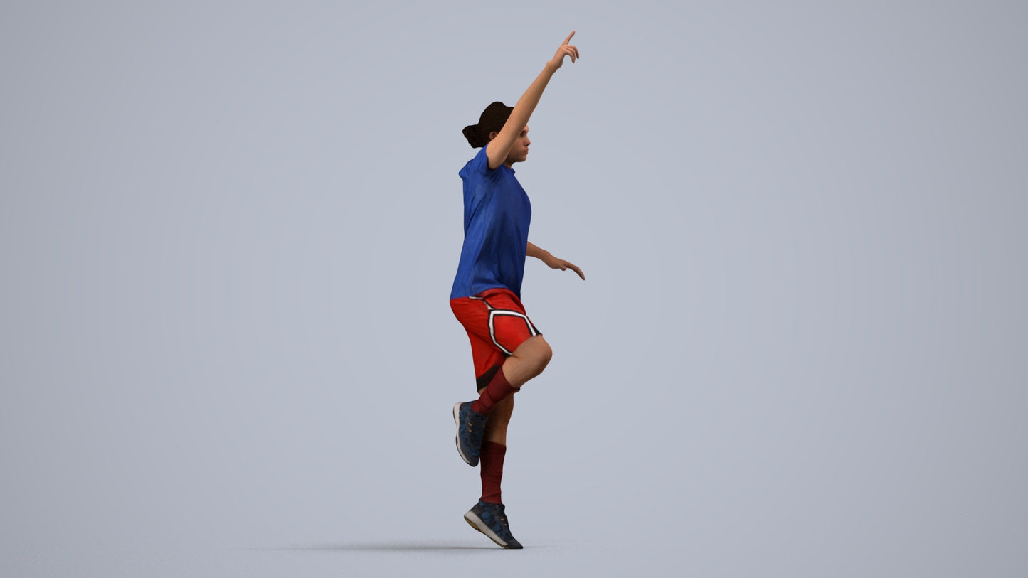 scanned 3D man sport, photogrammetry people for Enscape and V-Ray, side view render